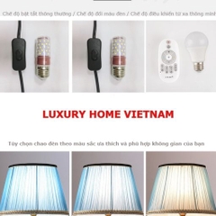 Đèn ngủ để bàn gốm sứ hoa LUXURY cao cấp