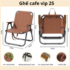 Ghế xếp gọn thư giãn, ghế cafe, vải Oxford, chịu tải đến 150 kg