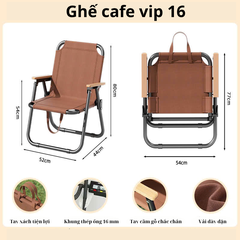 Ghế xếp gọn thư giãn, ghế cafe, vải Oxford, chịu tải đến 150 kg
