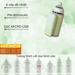 Máy hâm sữa cầm tay, hâm nóng, ủ ấm sữa cho bé