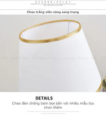 Đèn ngủ để bàn gốm sứ hoa LUXURY cao cấp