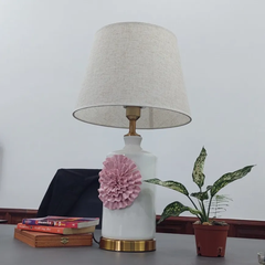 Đèn ngủ để bàn gốm sứ hoa LUXURY cao cấp