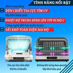 Máy sấy bát đũa tiệt trùng bằng tia UV dung tích 42L