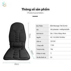 Đệm Massage Ô Tô 5 Vùng YIYO