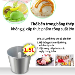 Máy Làm Kem Tươi Hicon 1.5L Chính Hãng – Tự Động, Không Cần Đông Trước, Dung Tích Lớn Cho Gia Đình