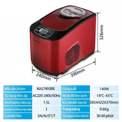 Máy Làm Kem Tươi Hicon 1.5L Chính Hãng – Tự Động, Không Cần Đông Trước, Dung Tích Lớn Cho Gia Đình