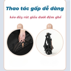 Xe đẩy xếp gọn có giảm sóc, xoay 380 độ, hợp kim nhôm