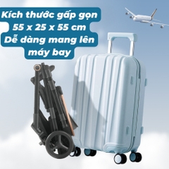 Xe đẩy xếp gọn có giảm sóc, xoay 380 độ, hợp kim nhôm