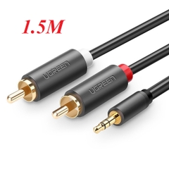 Cáp âm thanh 2 đầu Bông sen sang 3.5mm dương AV102 Ugreen màu Đen