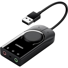 Bộ chuyển đổi USB 2.0 ra âm thanh 3.5mm (1mic +2 tai nghe) Ugreen (40964)