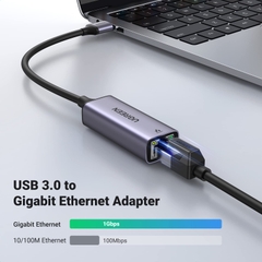 Bộ chuyển đổi USB 3.0 Gigabit Ethernet màu xám Ugreen (50922)