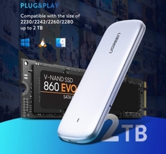 Hộp box đựng ổ cứng SSD M.2 B-Key & MB Key 2TB USB 3.0 Ugreen 60530 cao cấp (Vỏ Nhôm)
