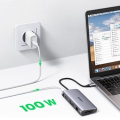 Bộ chuyển đổi USB-C sang 3*USB 3.0+HDMI+RJ45+SD&TF+3.5mm Ugreen (80133)