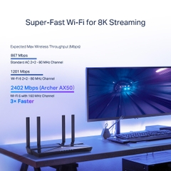 Bộ Phát Router WiFi 6 TP-Link Archer AX50  Gigabit Băng Tần Kép AX3000