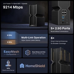 Bộ phát Router Wifi TP-Link Archer BE550 WiFi 7 3 băng tần BE9300