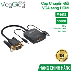 Bộ chuyển đổi VGA sang HDMI có dây Loa/Nguồn - V-Z618