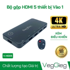 Bộ gộp HDMI 5 thiết bị vào 1 VegGieg V-HD05