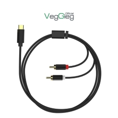 Cáp chuyển đổi VegGieg Type-C ra 2 Audio RCA V-A621