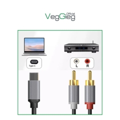 Cáp chuyển đổi VegGieg Type-C ra 2 Audio RCA V-A621