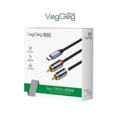 Cáp chuyển đổi VegGieg Type-C ra 2 Audio RCA V-A621