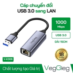 Cáp Chuyển USB 3.0 sang LAN VegGieg V-K306
