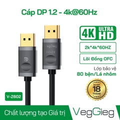 Cáp DisplayPort 1.2 VegGieg 2k*4k*60HZ V-Z602
