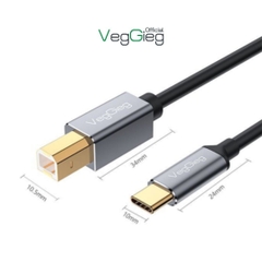 Cáp máy in Type-C VegGieg V-U404 dài 1,5m