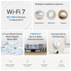 Bộ phát Wifi Mesh Tp-Link Deco BE65-PoE – WiFi 7 BE11000 ba băng tần với PoE