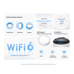 Bộ phát Wifi Mesh Tp-Link Deco X50-PoE V2 Wi-Fi 6 Băng Tần Kép AX3000
