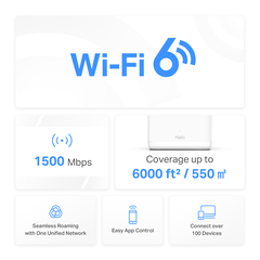 Hệ thống Mesh WiFi 6 Mercusys AX1500 Toàn Bộ Nhà Halo H60X