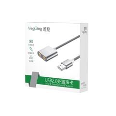 Bộ chuyển đổi Âm thanh VegGieg USB 2.0 sang AUDIO 3.5mm + Mic V-K104
