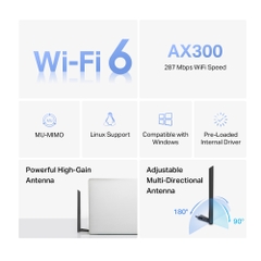 Adapter USB Wi-Fi 6 AX300 Công Suất Cao Mercusys MA14H