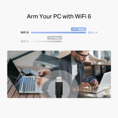 Adapter USB Wi-Fi 6 AX300 Công Suất Cao Mercusys MA14H