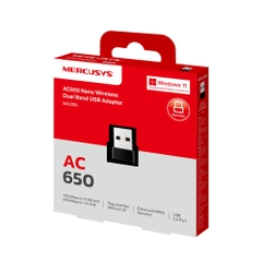 USB Wi-Fi Băng Tần Kép Nano AC650 Mercusys MA20N