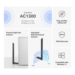 USB Wi-Fi AC1300 Độ Lợi Cao Hai Băng Tần Mercusys MA30H