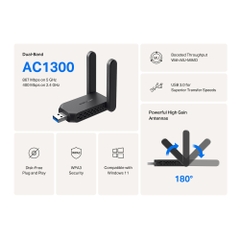 USB Wi-Fi Băng Tần Kép AC1300 Hiệu Suất Cao Mercusys MA32H