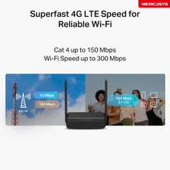 Bộ phát Router 4G LTE Mercusys MB113-4G Di Động Tốc Độ 300 Mbps