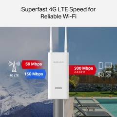 Bộ phát Router 4G LTE Mercusys MB118-4G Không Dây Chuẩn N 300Mbps dùng trong nhà/ngoài trời