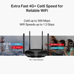 Bộ phát Router Mercusys AC1200 Gigabit Băng Tần Kép Hỗ Trợ 4G+ Cat6 MB235-4G