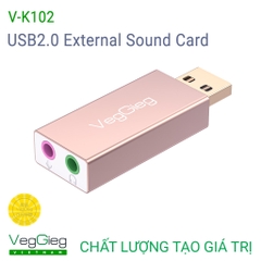 Bộ chuyển Âm thanh USB2.0 ra AUX 3.5 + MIC - V-K102