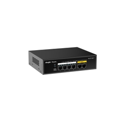 Unmanaged switch RUIJIE RG-ES106F-P 4 cổng 10/100 BASE-T PoE/PoE+, 2 uplink 100 Mbps, tốc độ 7.2Gbps, công suất 54W