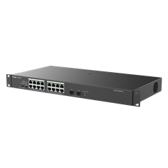 Switch PoE 16 cổng Reyee RG-ES118GS-P-L 16 cổng 10/100/1000 BASE-T PoE/PoE+, uplink quang 1Gps, tốc độ 36Gbps, công suất 247W