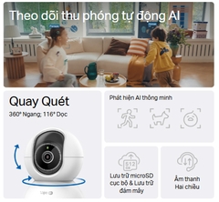 Camera Wi-Fi An Ninh Gia Đình Quay Quét AI Tapo C250