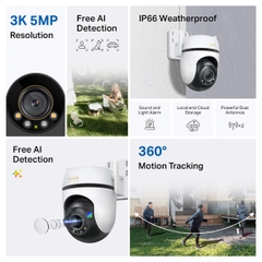 Camera  WiFi TP-Link Quay Quét Ngoài Trời 360 5MP Tapo C530WS