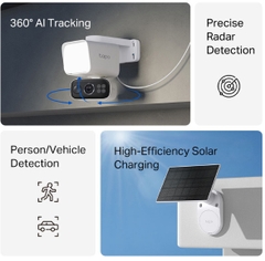 Bộ camera an ninh xoay/nghiêng đèn pha năng lượng mặt trời Tapo C625F KIT