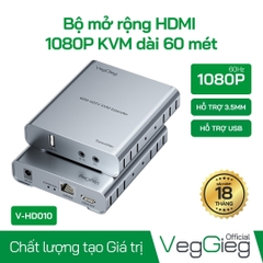 Bộ Mở Rộng HDMI 1080P KVM 60m (USB & Sound) VegGieg V-HD010
