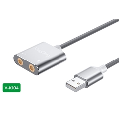 Bộ chuyển đổi Âm thanh VegGieg USB 2.0 sang AUDIO 3.5mm + Mic V-K104