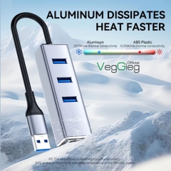 HUB chia USB 3.0 + LAN 1000Mps VegGieg V-K310