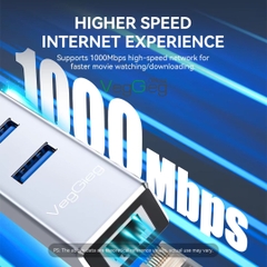 HUB chia USB 3.0 + LAN 1000Mps VegGieg V-K310