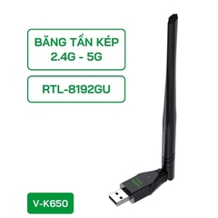 USB thu WiFi VegGieg RTL-8811GU 650Mbps (1 Angten) V-K650